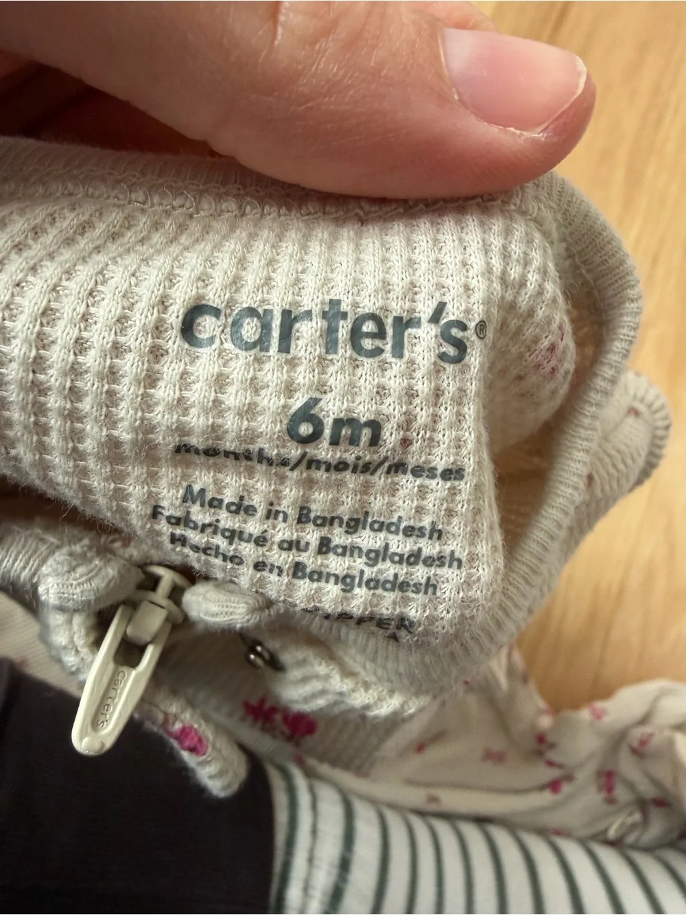 Bundle of 3 carters and Ralph Lauren floral and stripe sleepers size 6m